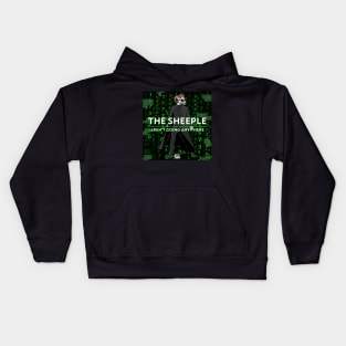 Sheeple Aint Going Anywhere Cartoon Parody Kids Hoodie